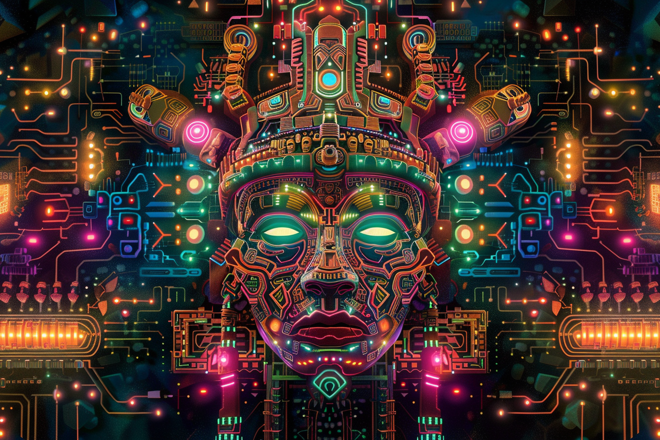 Bold Psychedelic Mayan Aztec Design