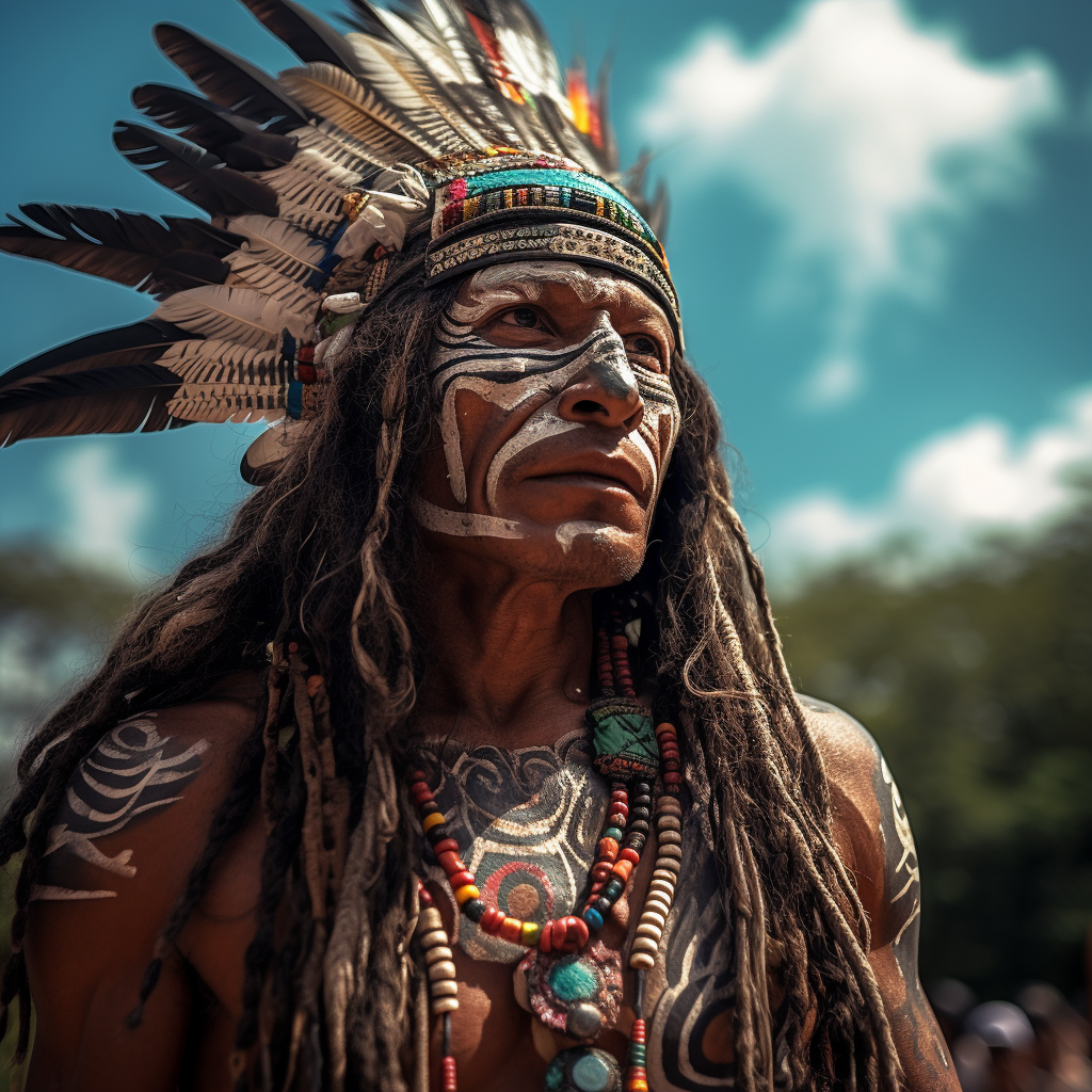 Mayan shaman transformed into a jaguar