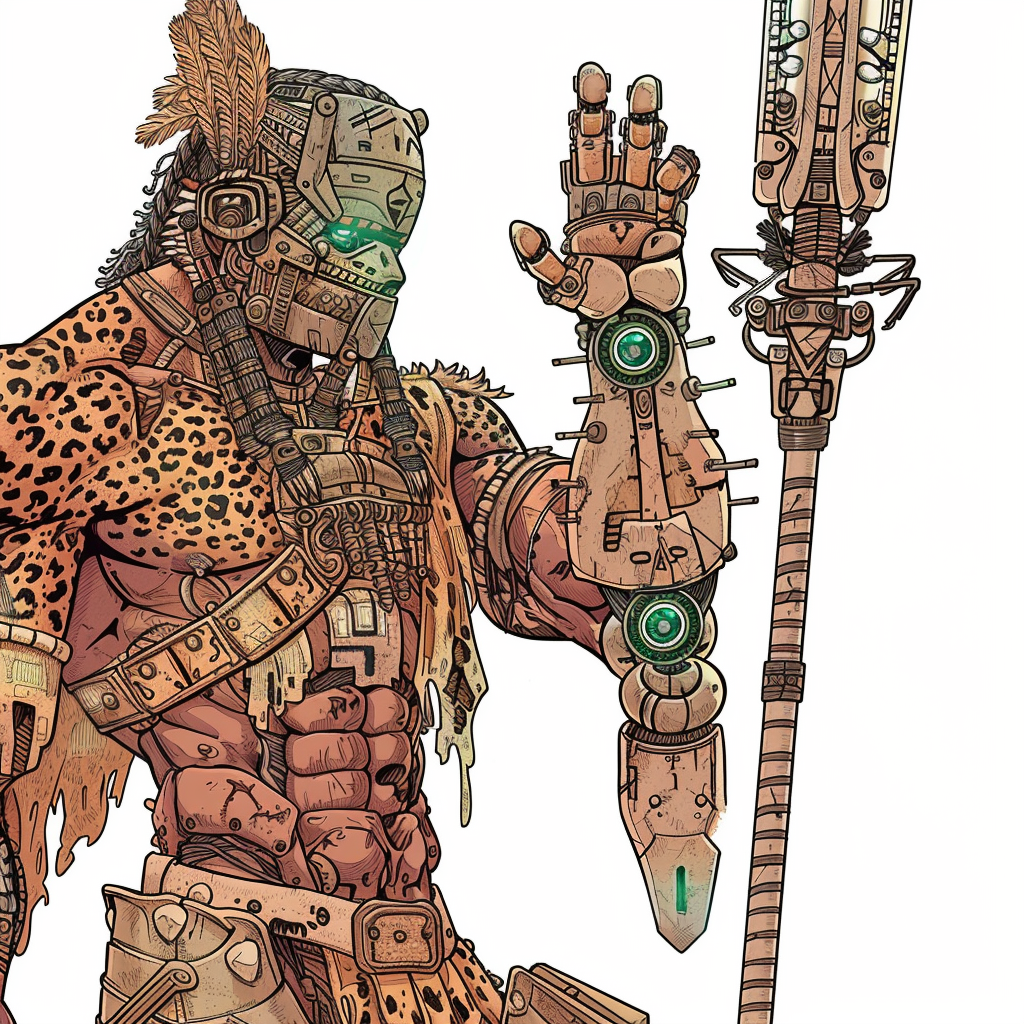 Mayan Warrior Leg Mecha Spear