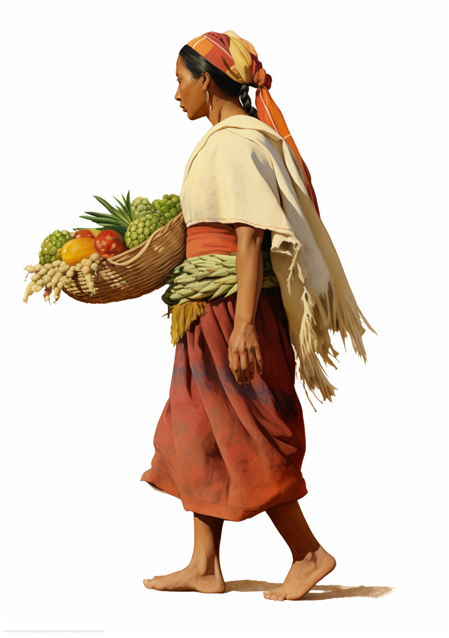 Mayan woman carrying produce to market