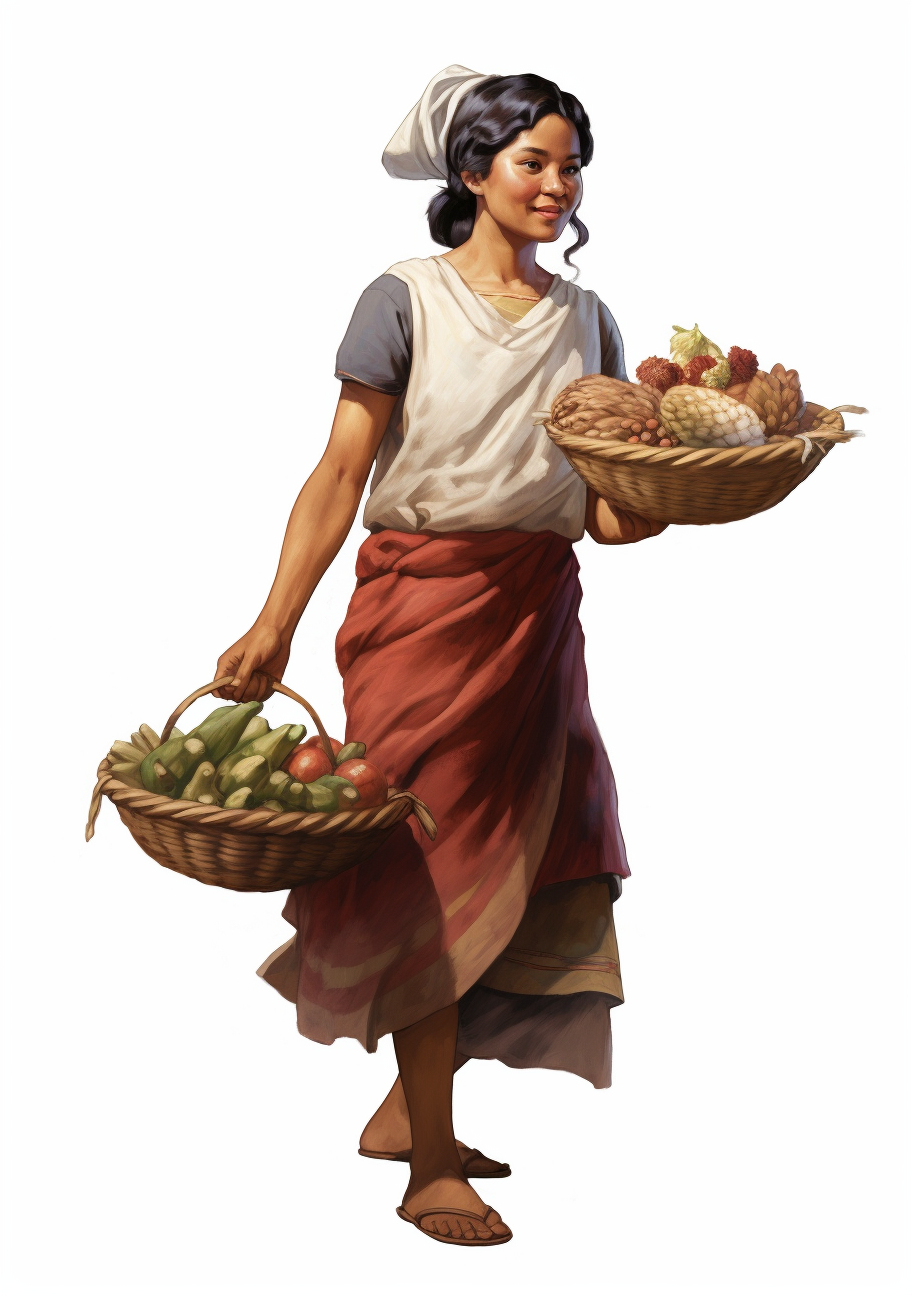 Mayan Woman Carrying Food to Market