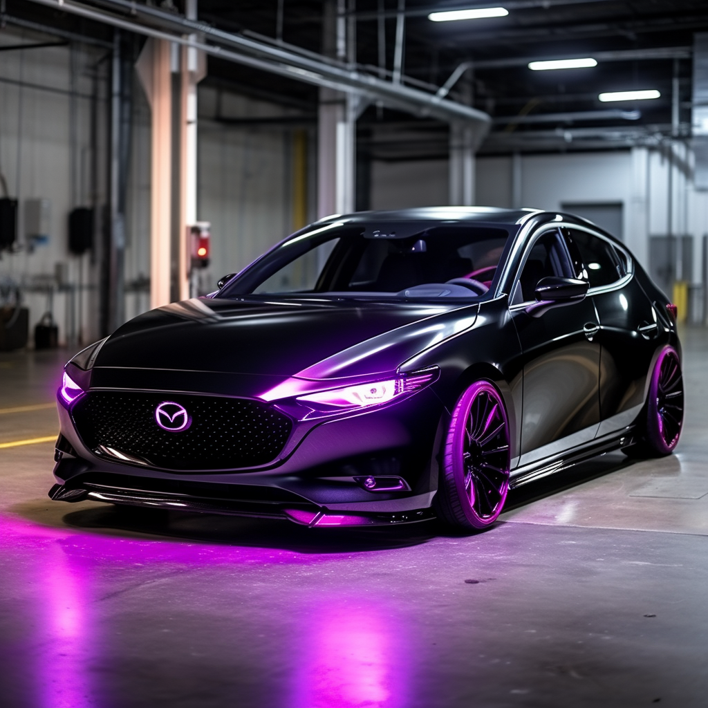 Custom Mazda 3 with Purple Accent Lights