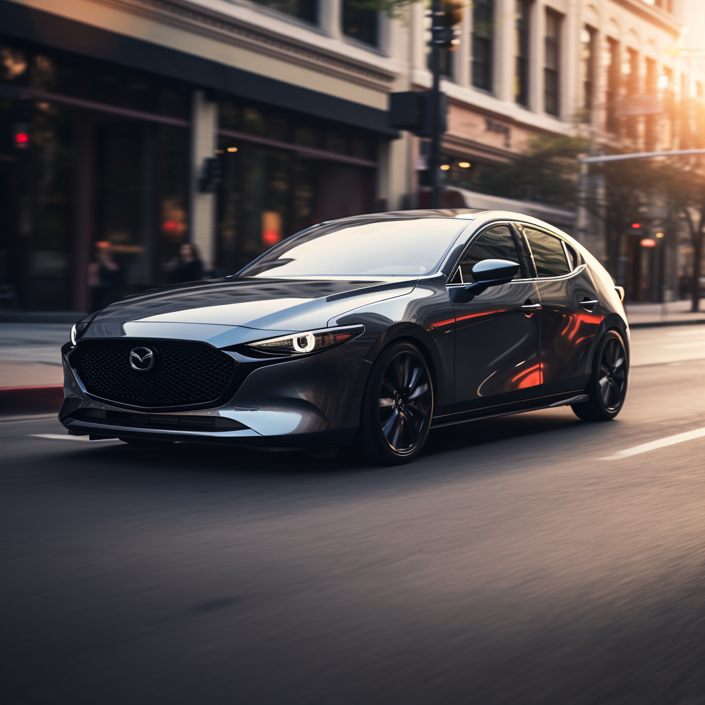 Sleek black Mazda 3 hatchback