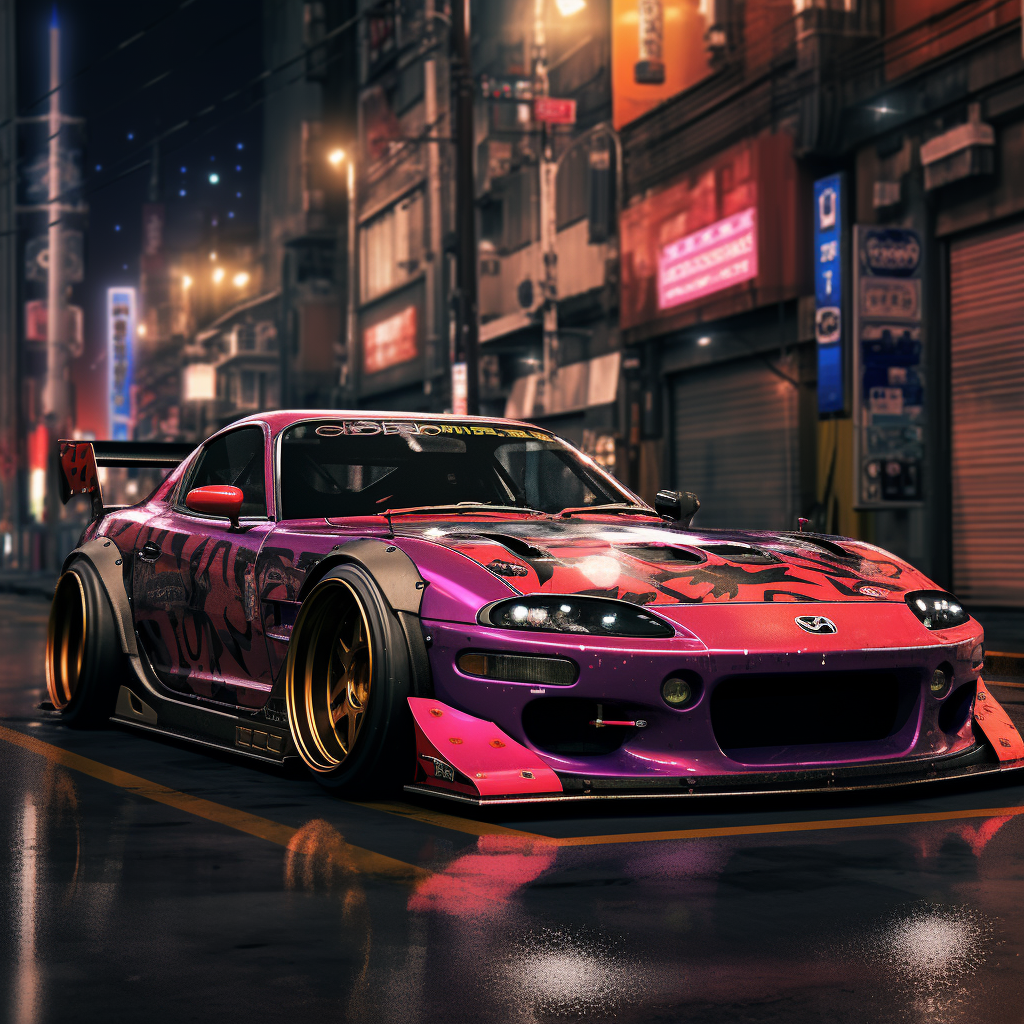 Detailed Mazda Rx7 Liberty Walk JDM Car