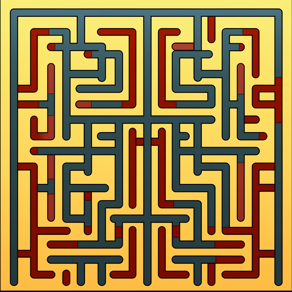 Maze path with exit and tesla