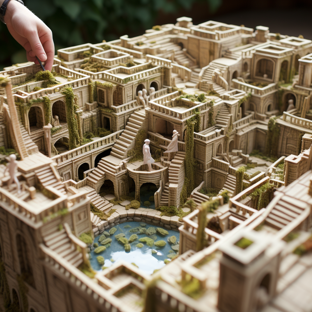 Minature model of a maze runner