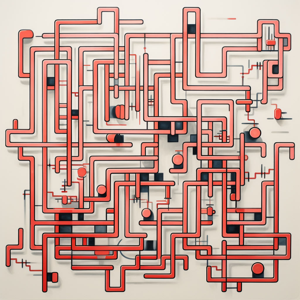 Maze solving with red line