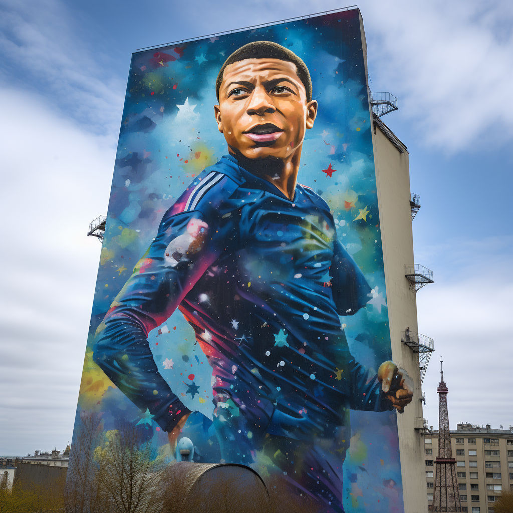 Mbappe posing with Eifelturm