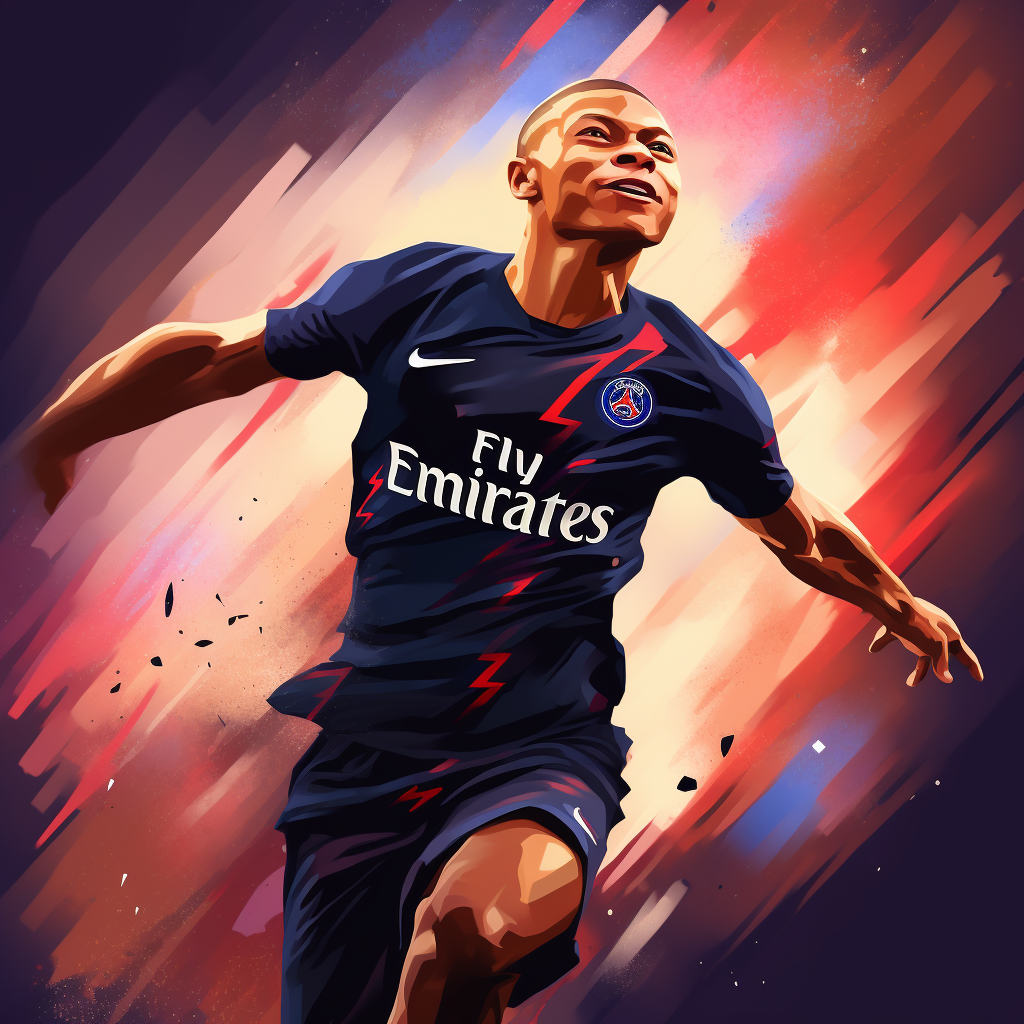 Mbappe realistic with PSG and Nike logos