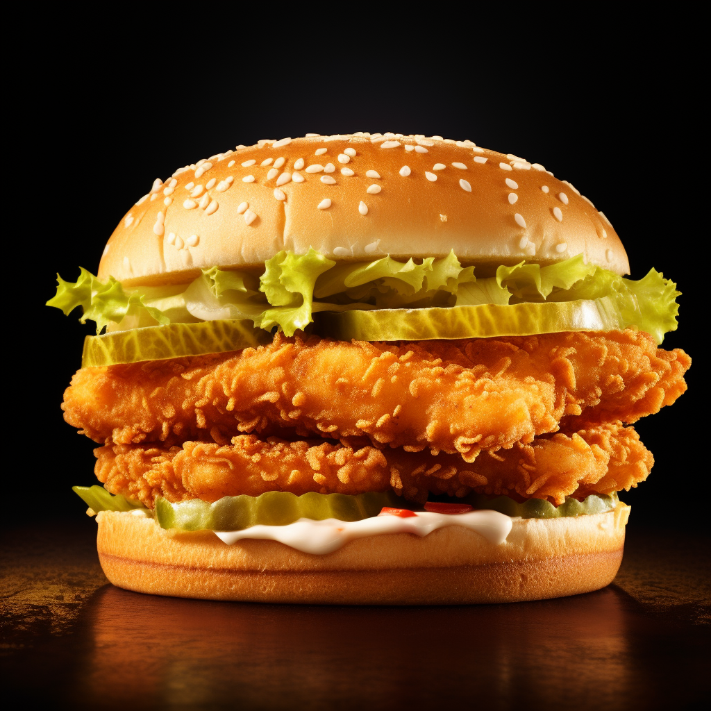 Tasty McChicken fast food sandwich