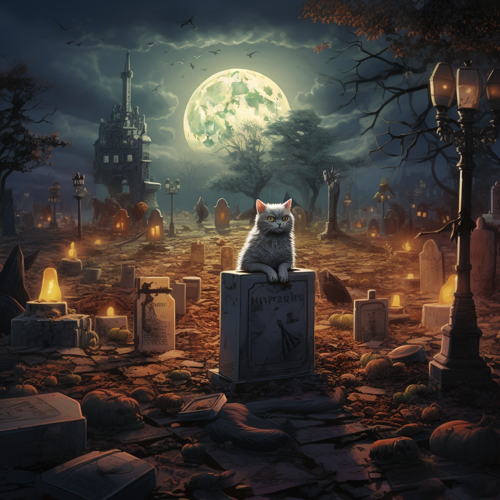 Gray Shorthair Cat at McDonald's Graveyard