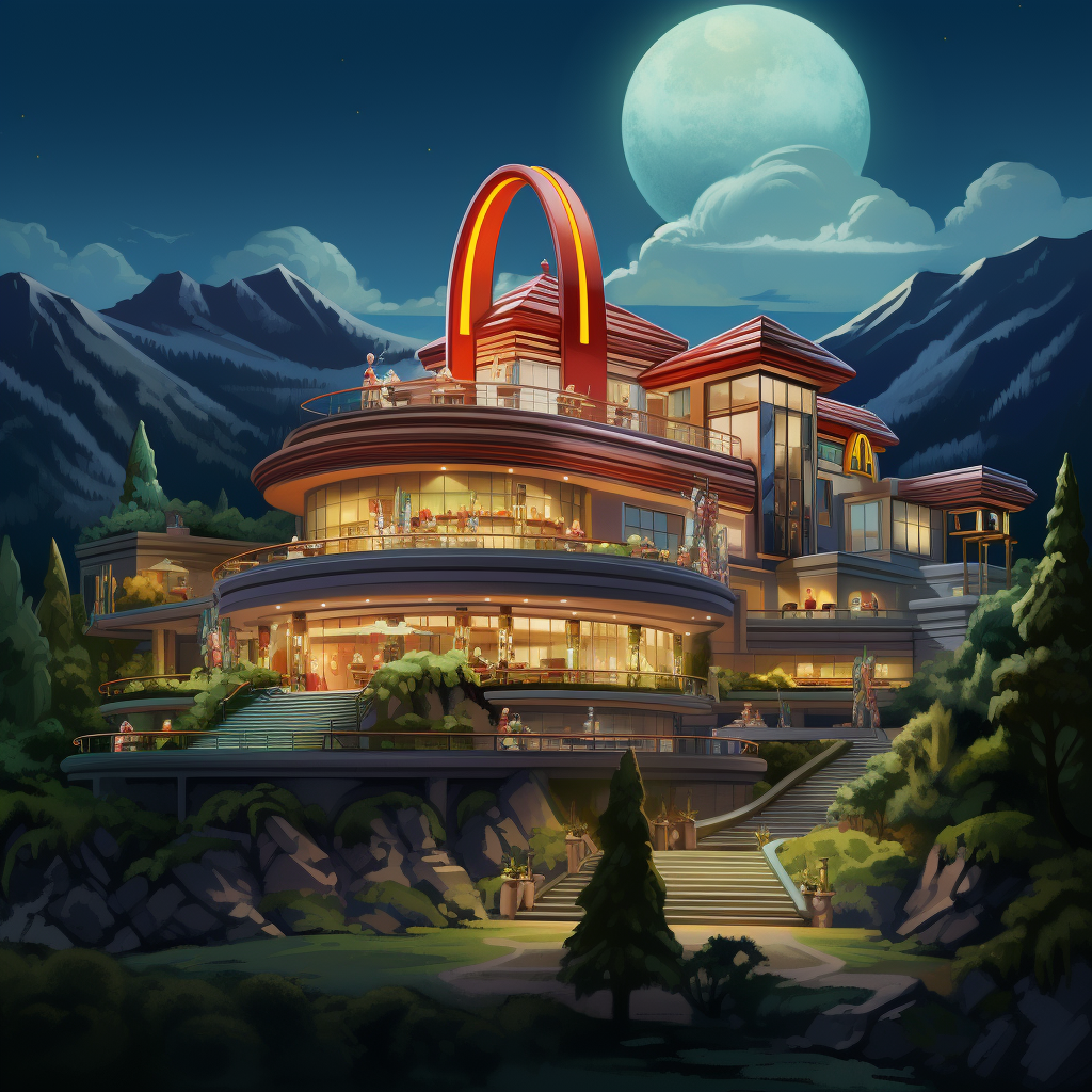 McDonald's themed hillside mansion