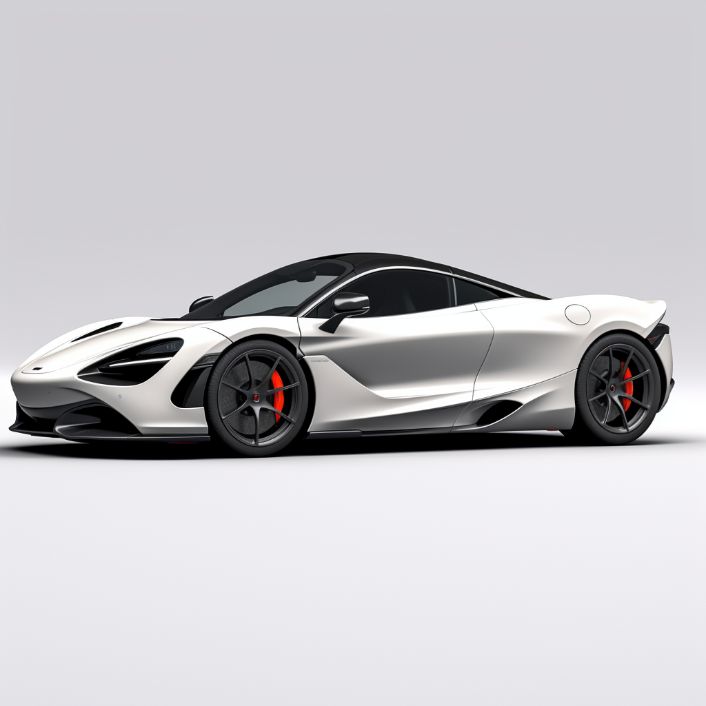 White McLaren 765LT Spyder on a white background