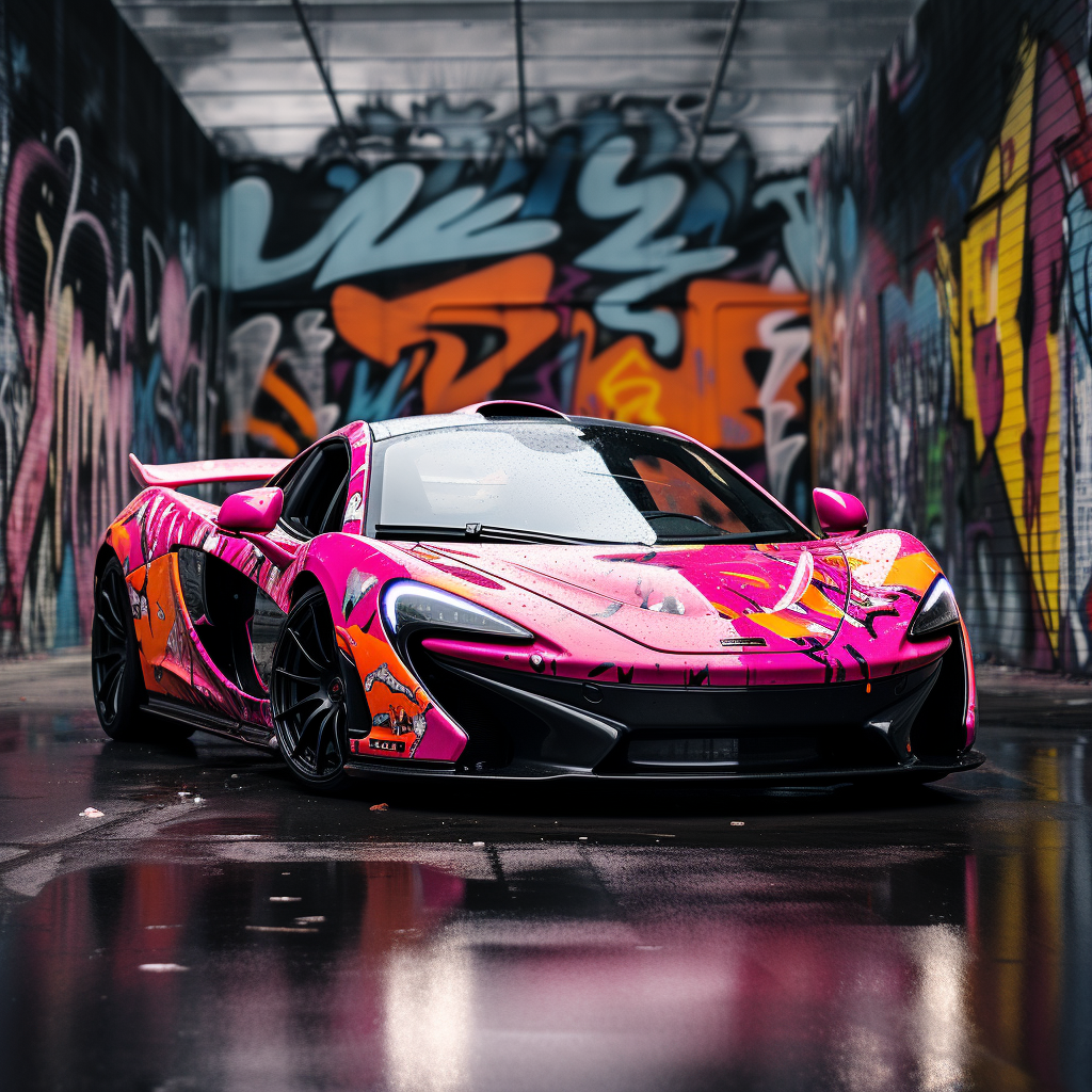 Colorful McLaren P1 street art