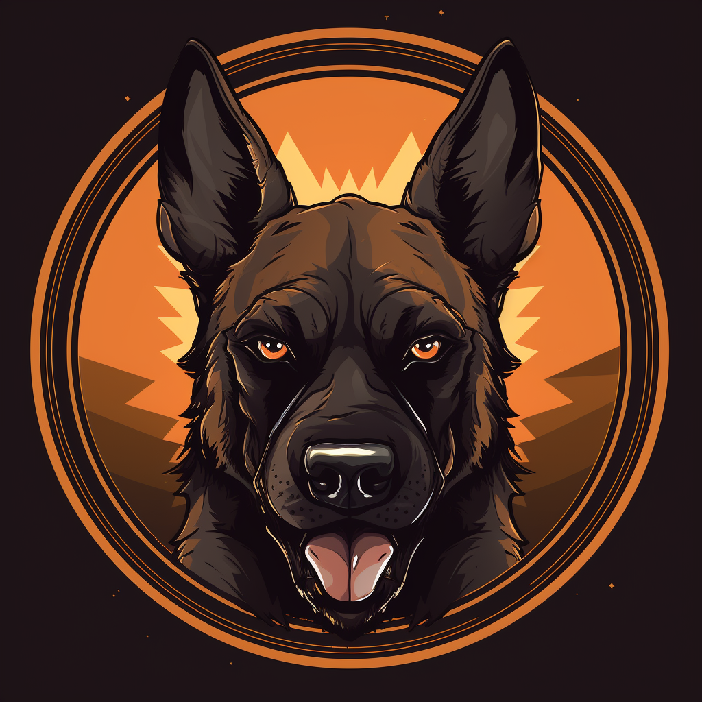 Fierce Belgian Malinois Head with Bared Teeth