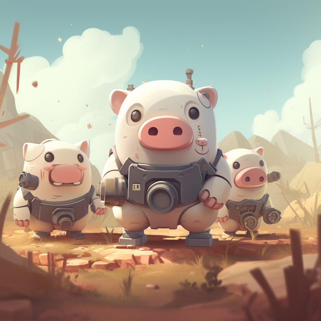 Mech Pigs Mobile Game Landscape UI