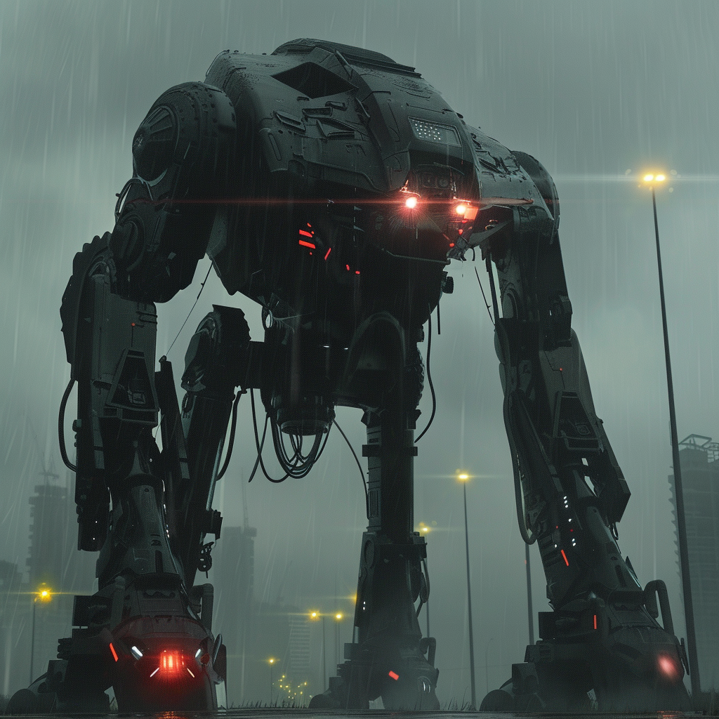 Evil droid walking gif animation