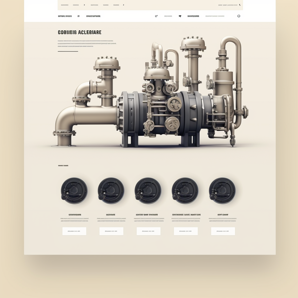 Technical drawings of industrial valves and piping