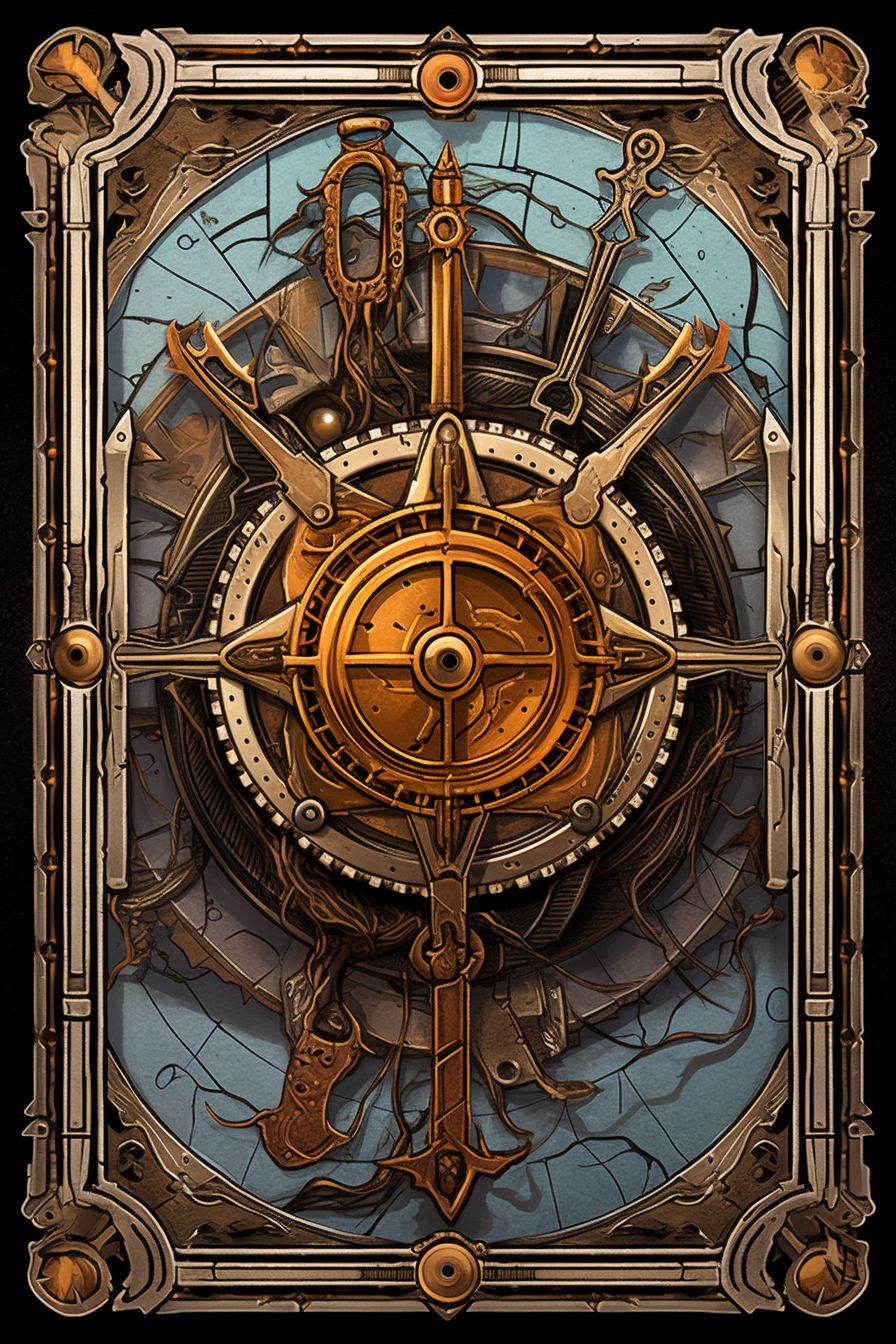 Mechanical tools tarot card cover