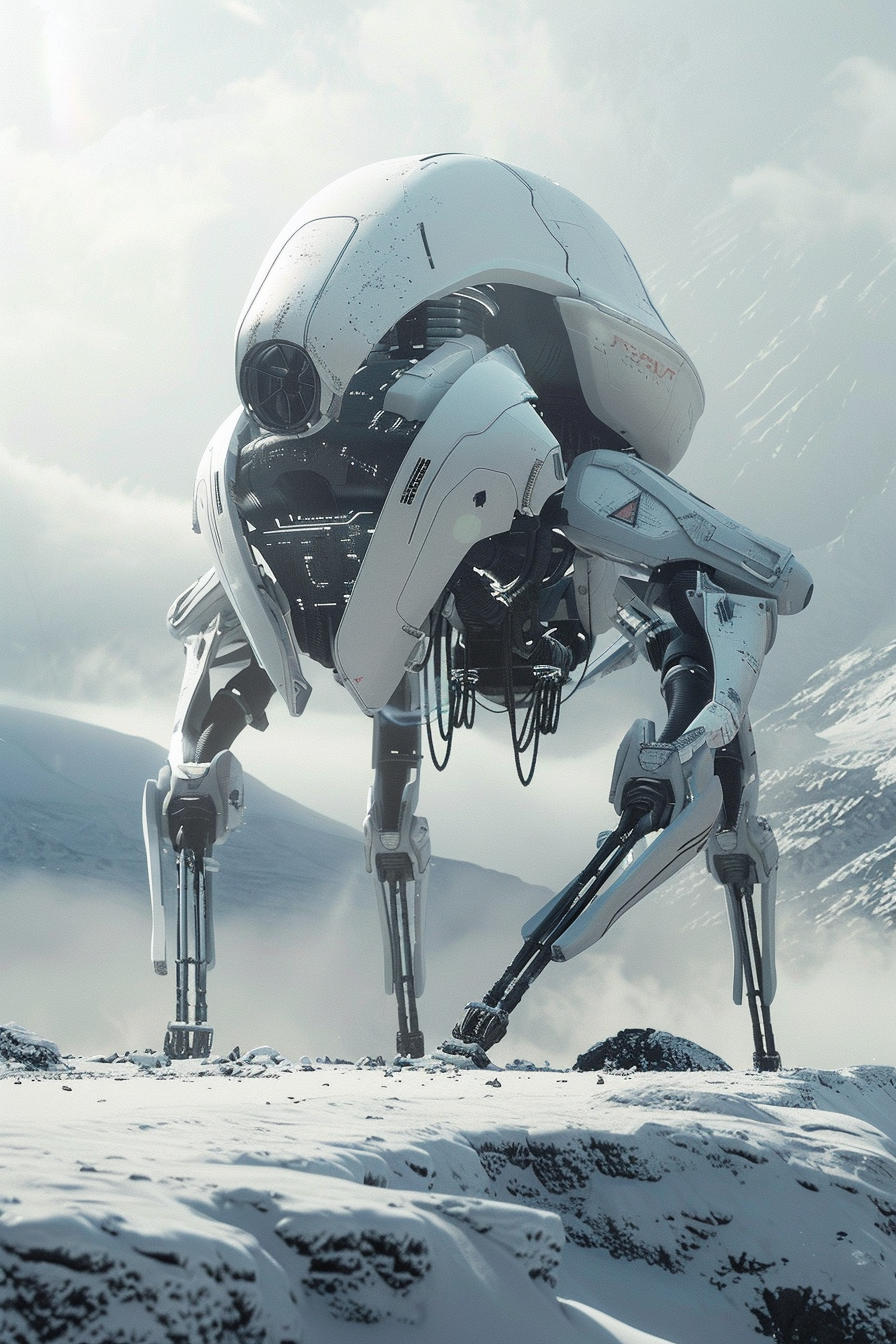 Advanced Mech War Machine Ice Planet