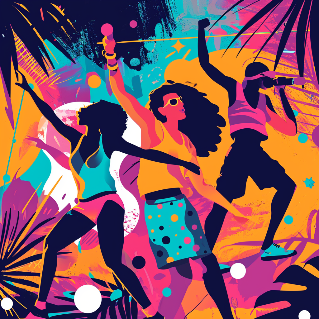 Vibrant graphics for Medellín dance party