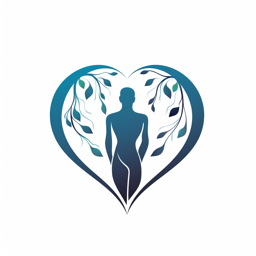 Minimal Medical Logo with Silhouette and Heart Veins