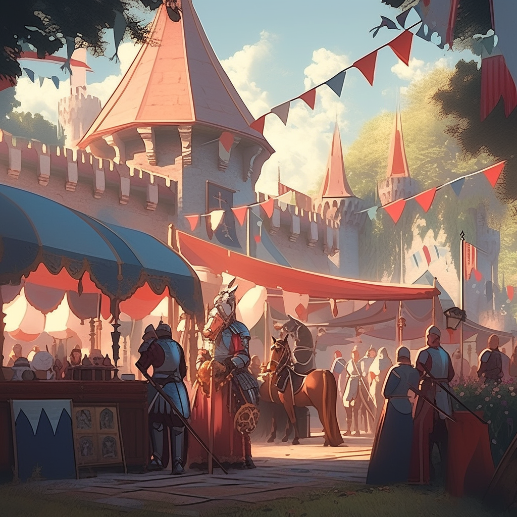 Image of a medieval knights party