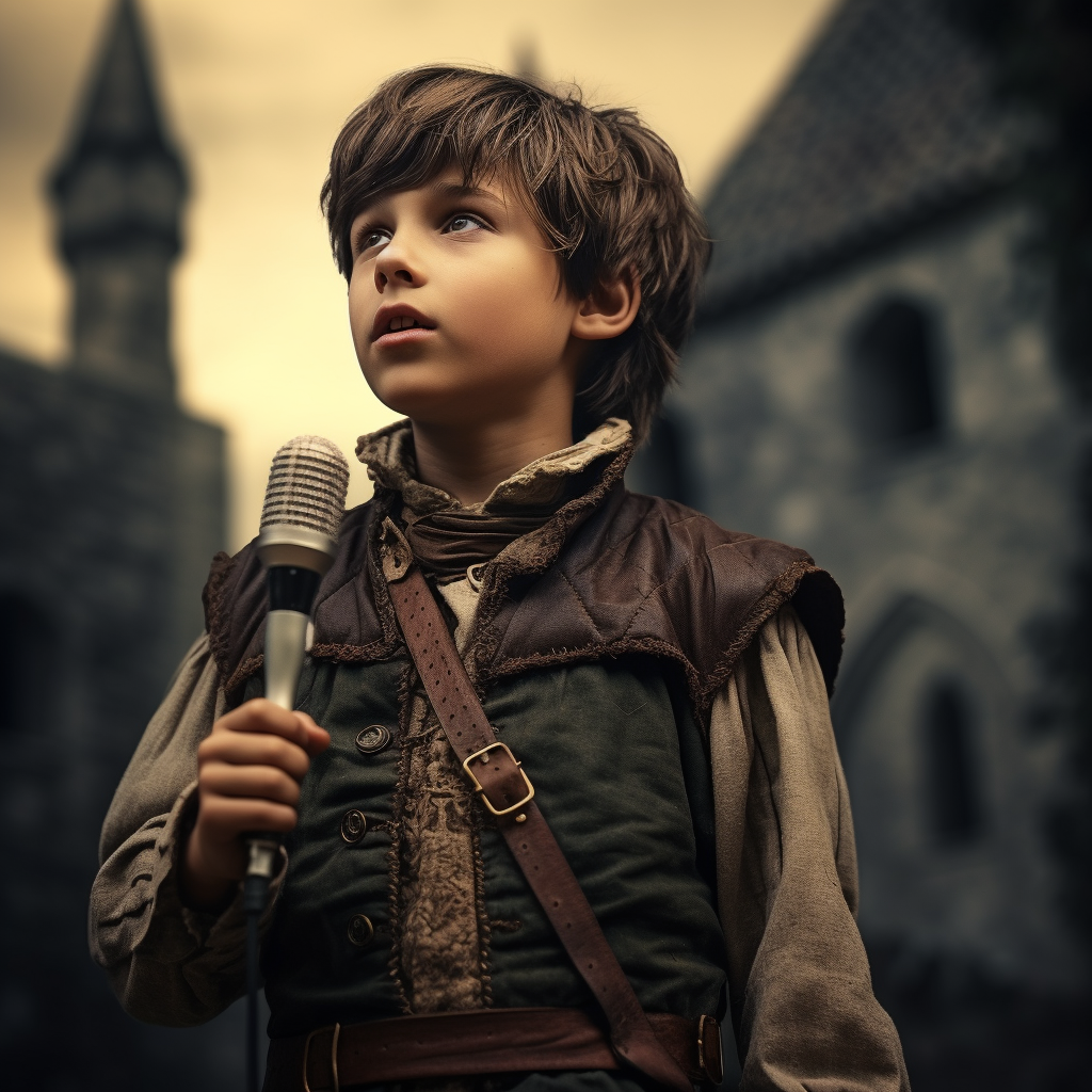 Medieval Announcer Boy in Castle Ground