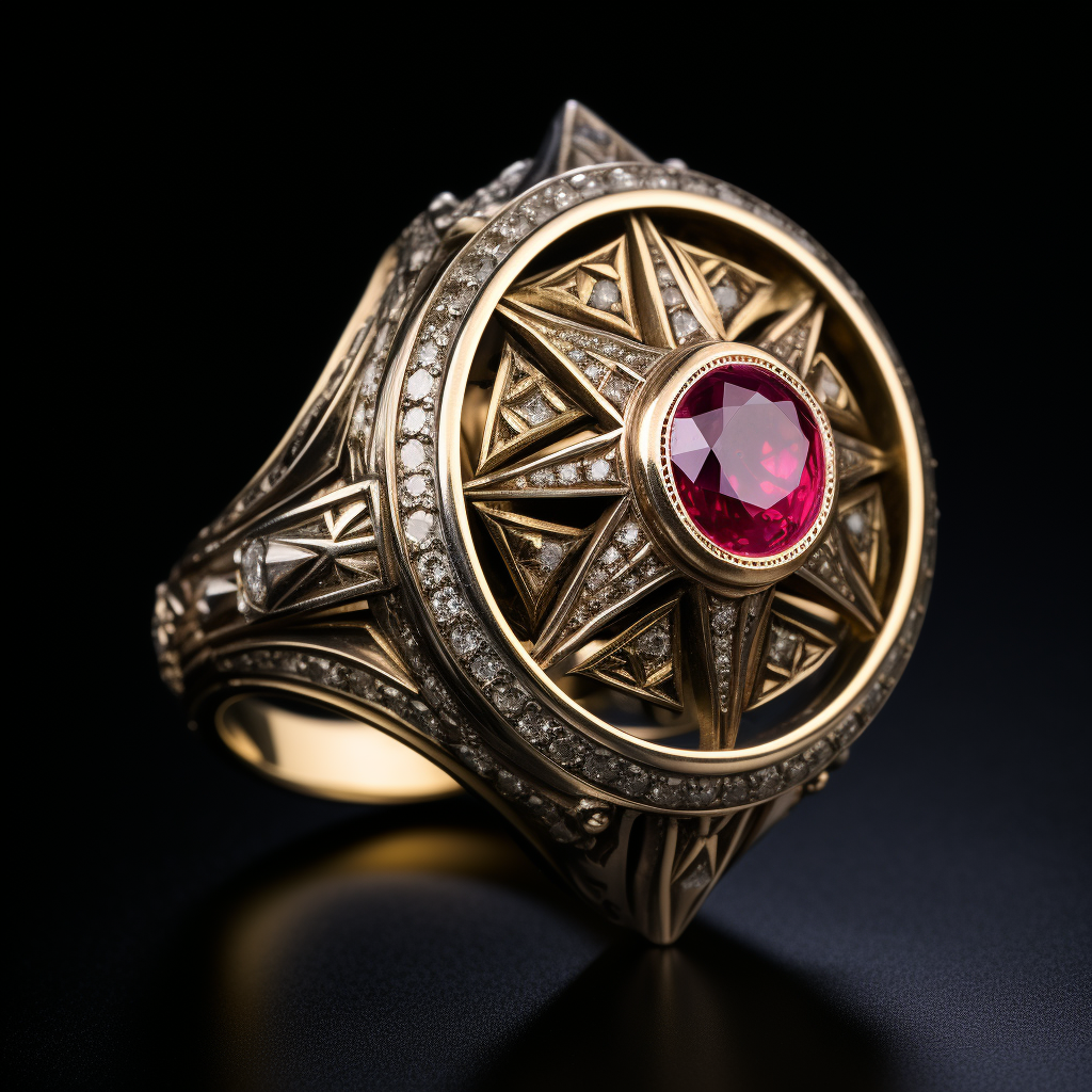 Exquisite diamond and ruby encrusted ring