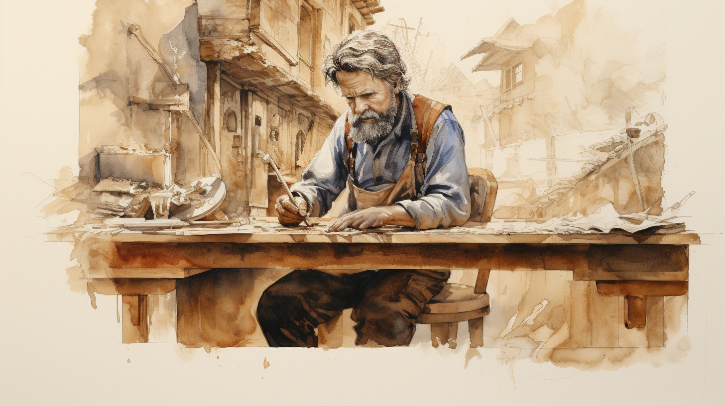 Midjourney Prompt: Medieval Carpenter Making a Chair