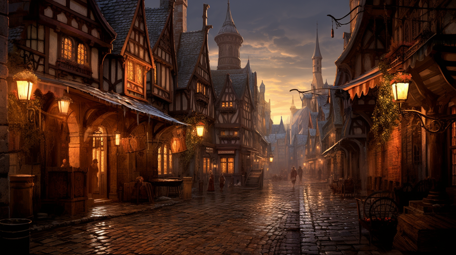 Medieval City Jigsaw Puzzle Romantic Atmosphere