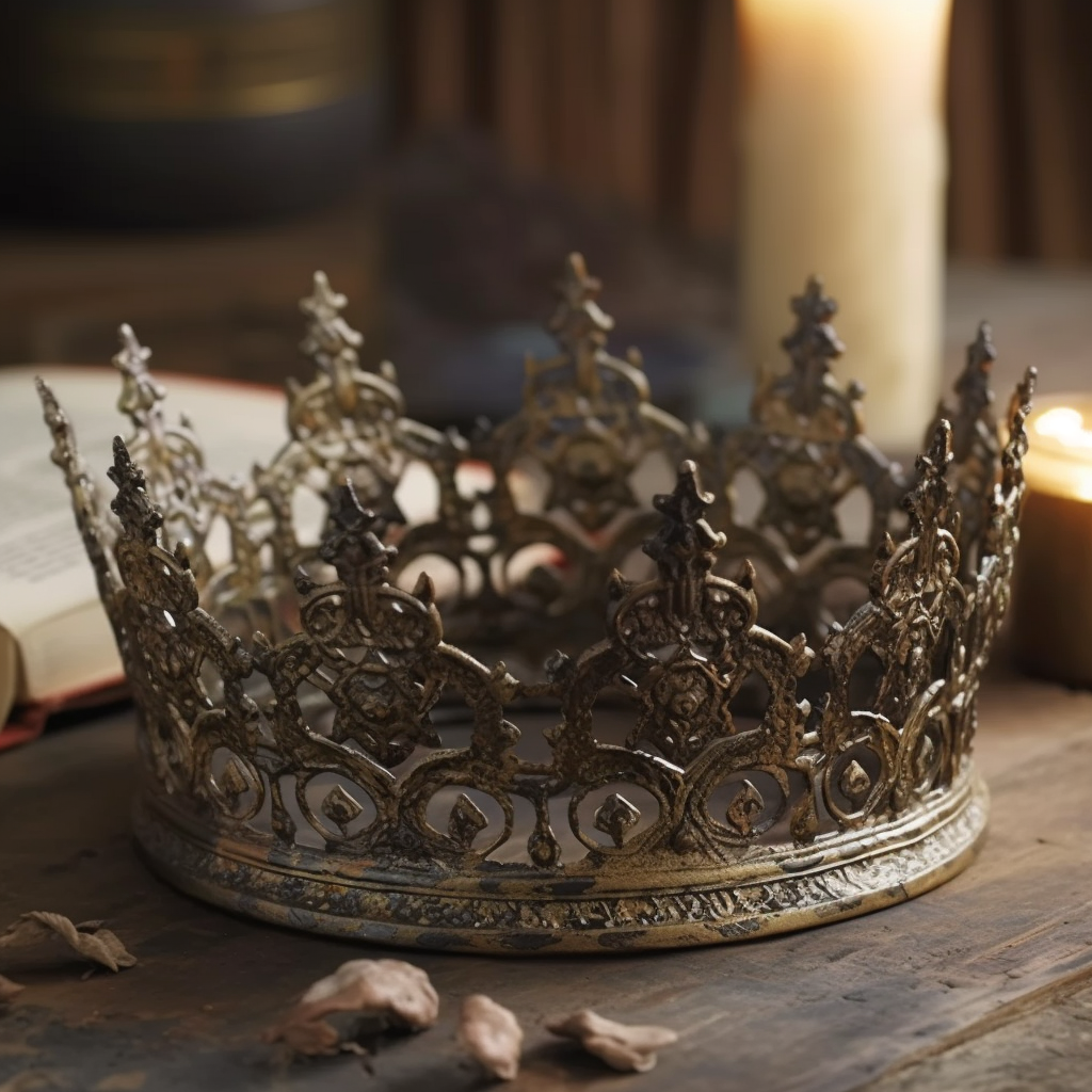 Medieval Crown with Intricate Metal Detailing