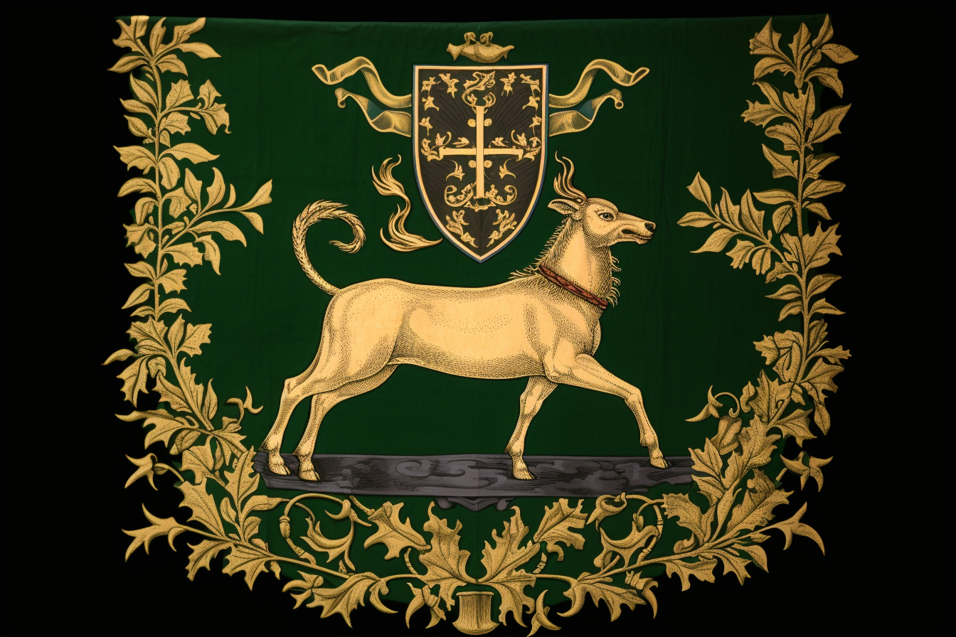 Late Medieval Regal Crest with Deer and Dogwood