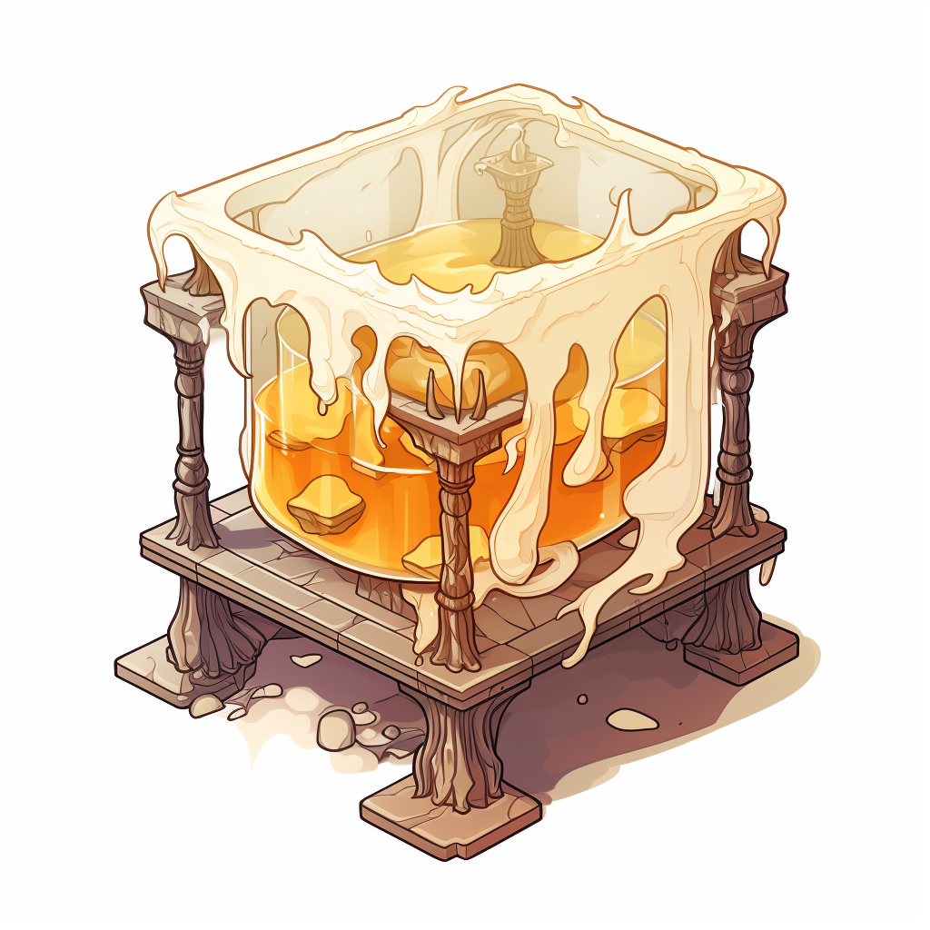 Isometric drawing of medieval furnace melting glass