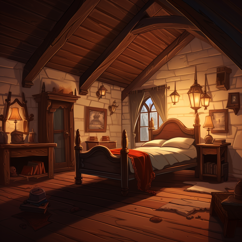 Medieval Inn Bedroom Interior Image