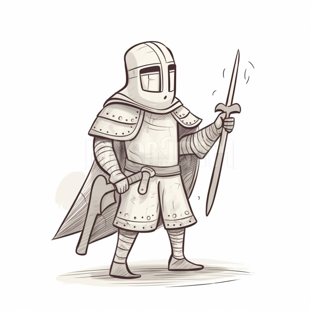 Simple Medieval Knight Illustration