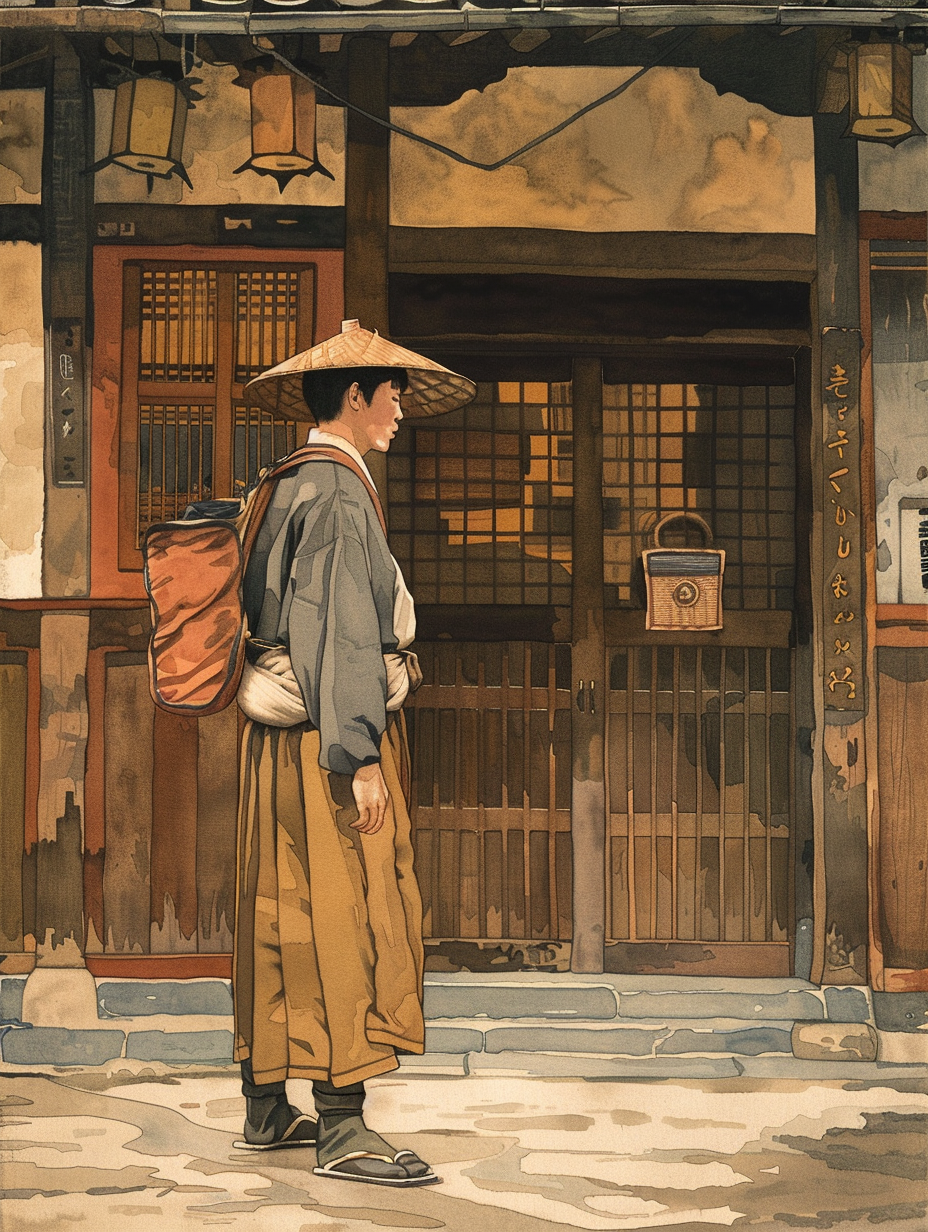 Young merchant man in medieval Kyoto