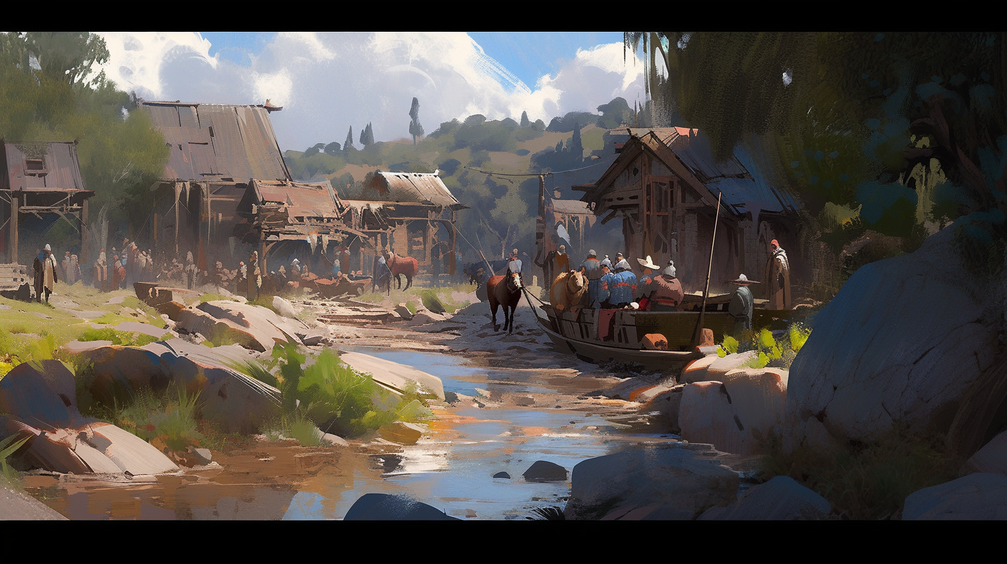 Medieval Logging Town Concept Art