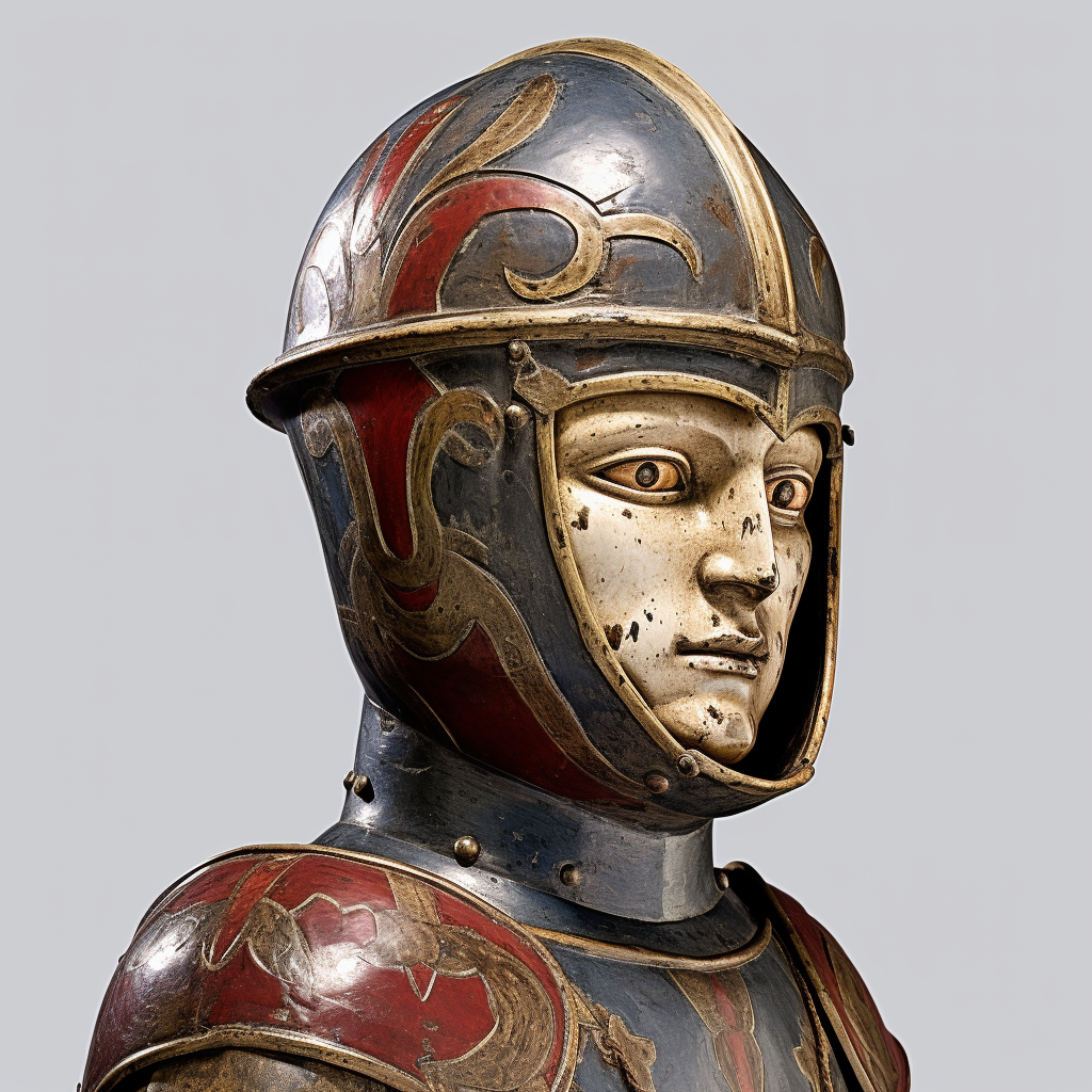 Knight with bored expression in medieval manuscript