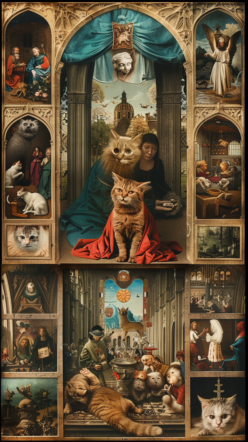 Timeless Love for Cats Collage