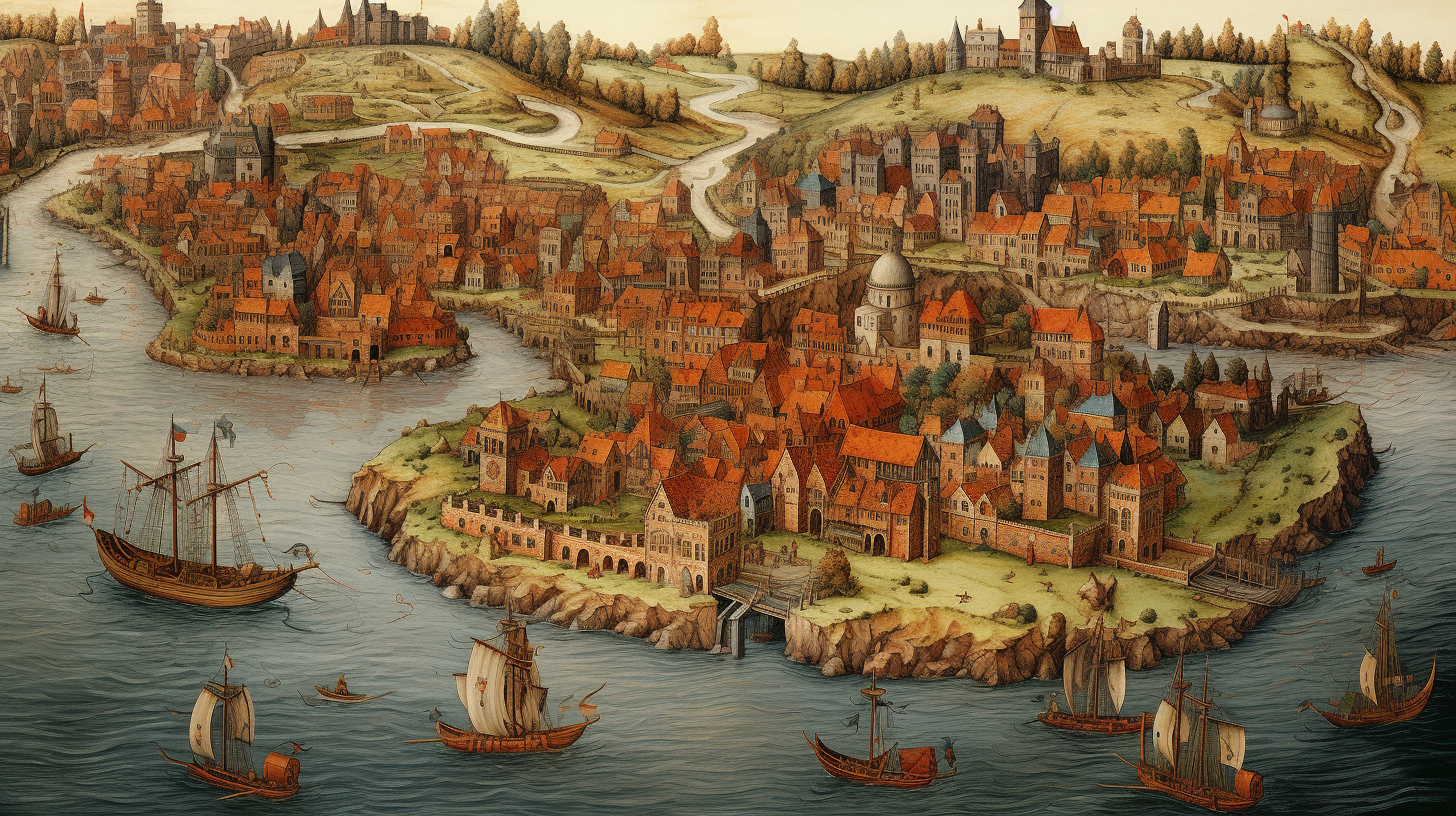 Detailed Medieval Port Macquarie Artwork