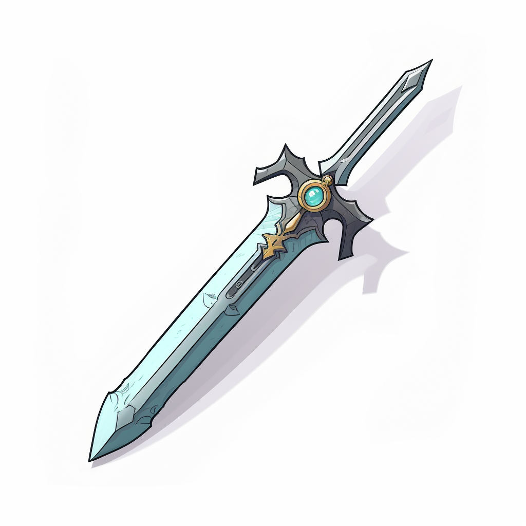 Isometric Medieval Sword Anime Ghibli Art