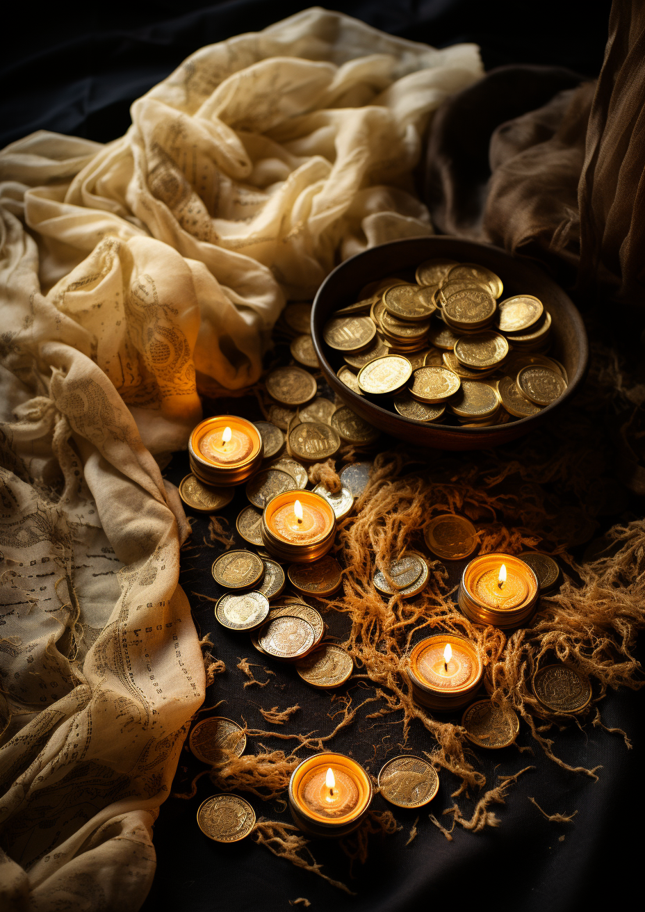 Medieval warm light money tissues