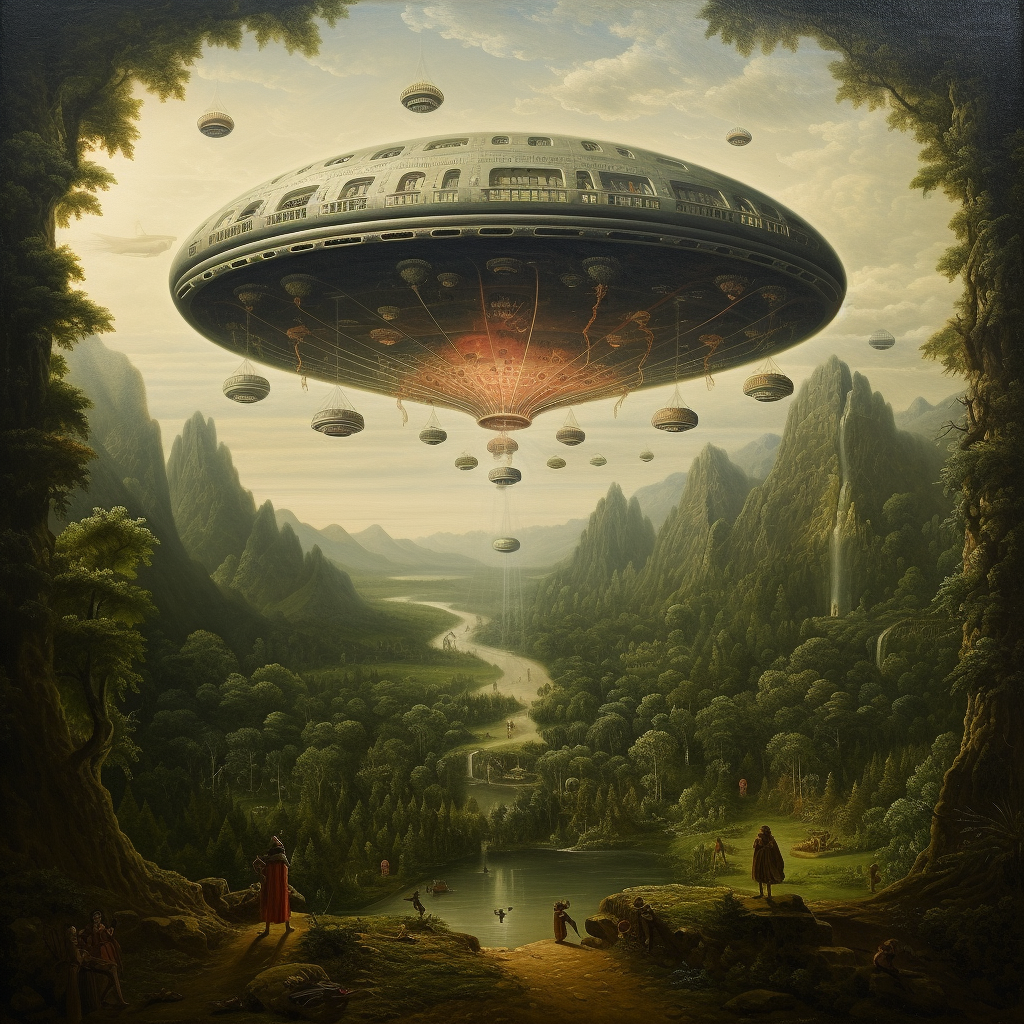 Medieval UFO Paintings Artwork