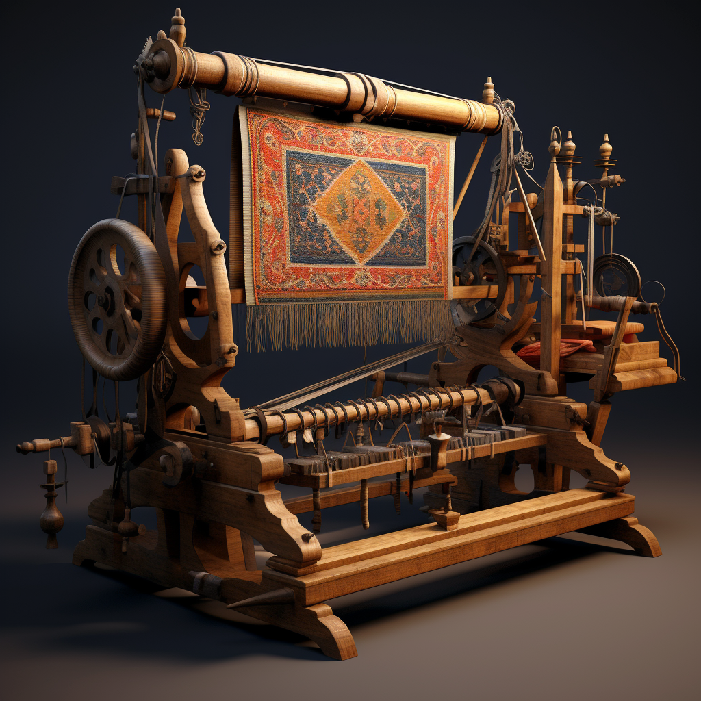 Ancient weaving machine in action