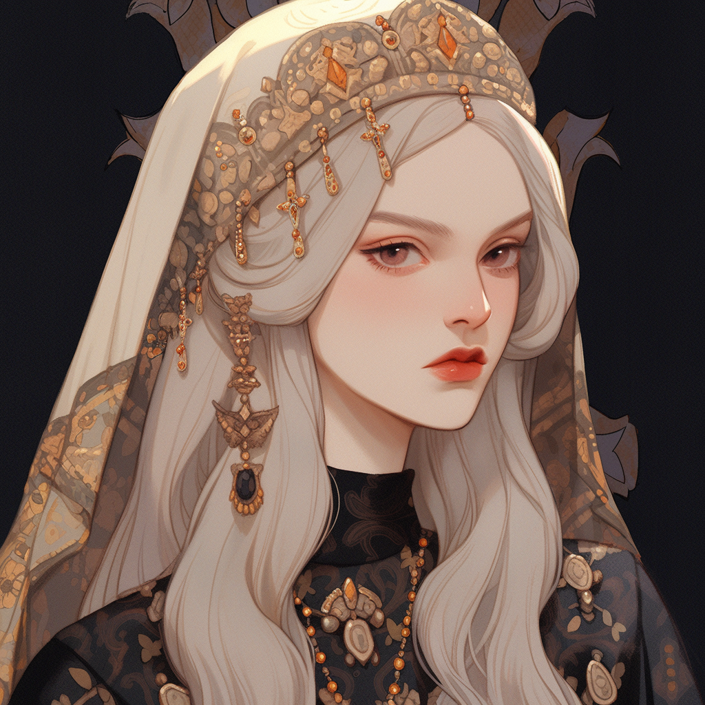 Anime-style medieval aristocracy portrait