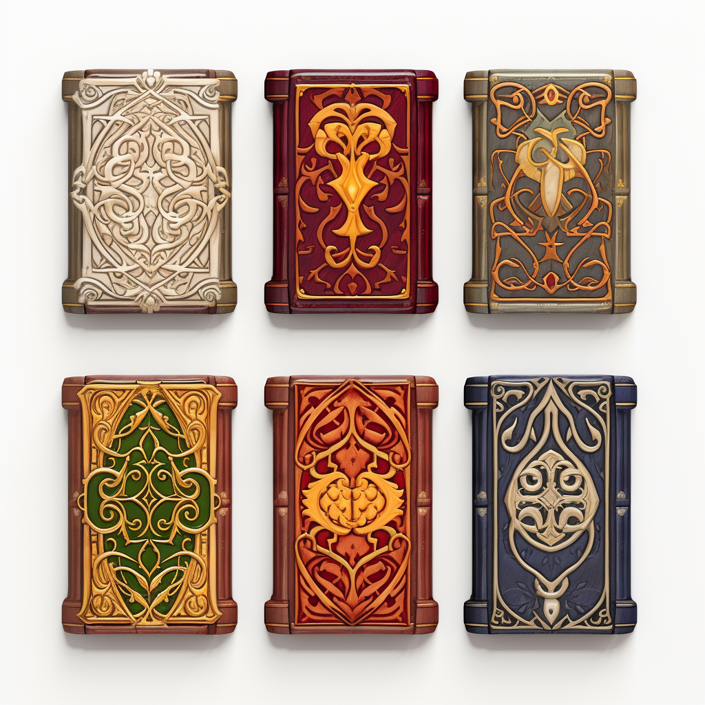 Medieval book covers on white background