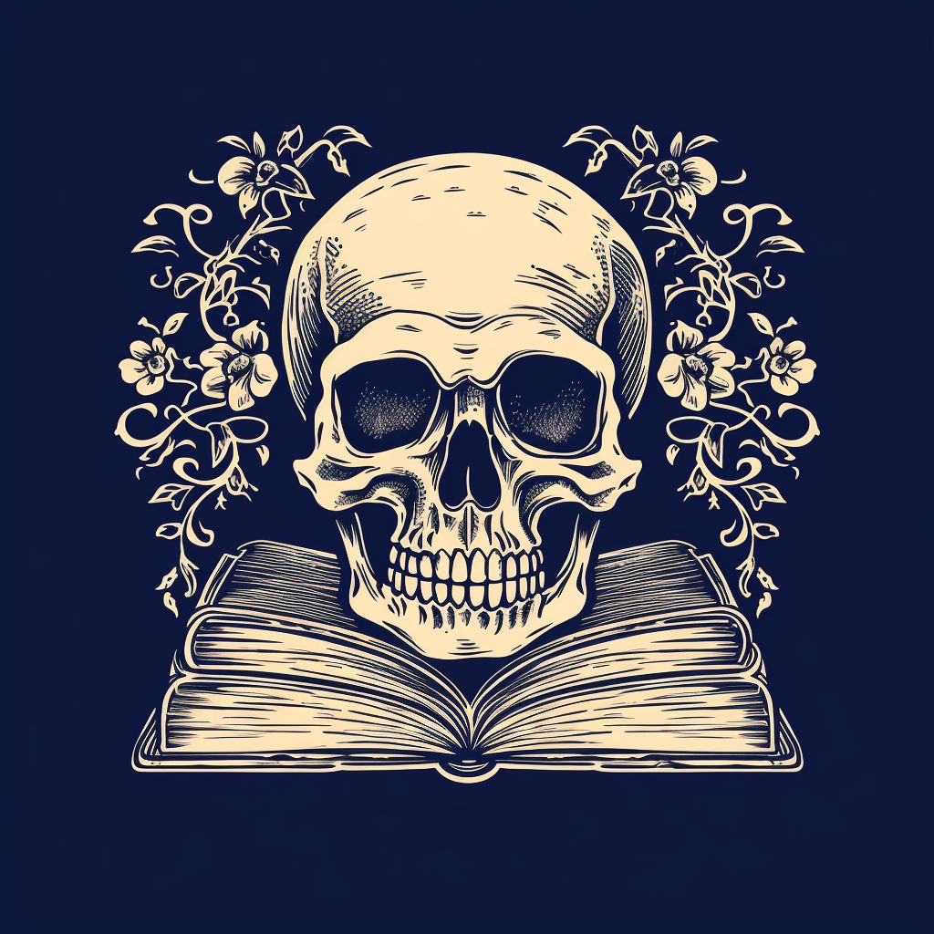 Skull on book in medieval art