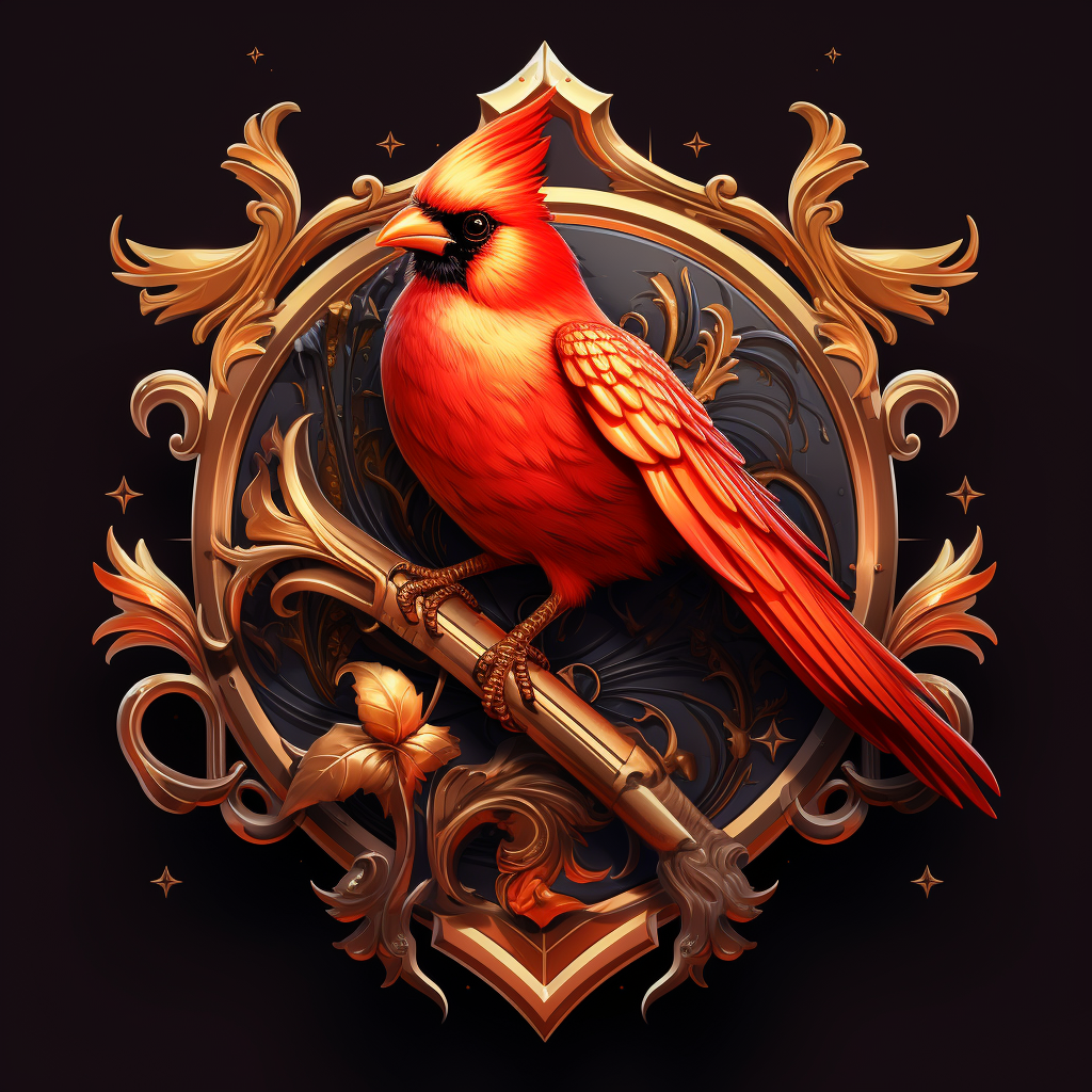 Detailed medieval cardinal logo crest