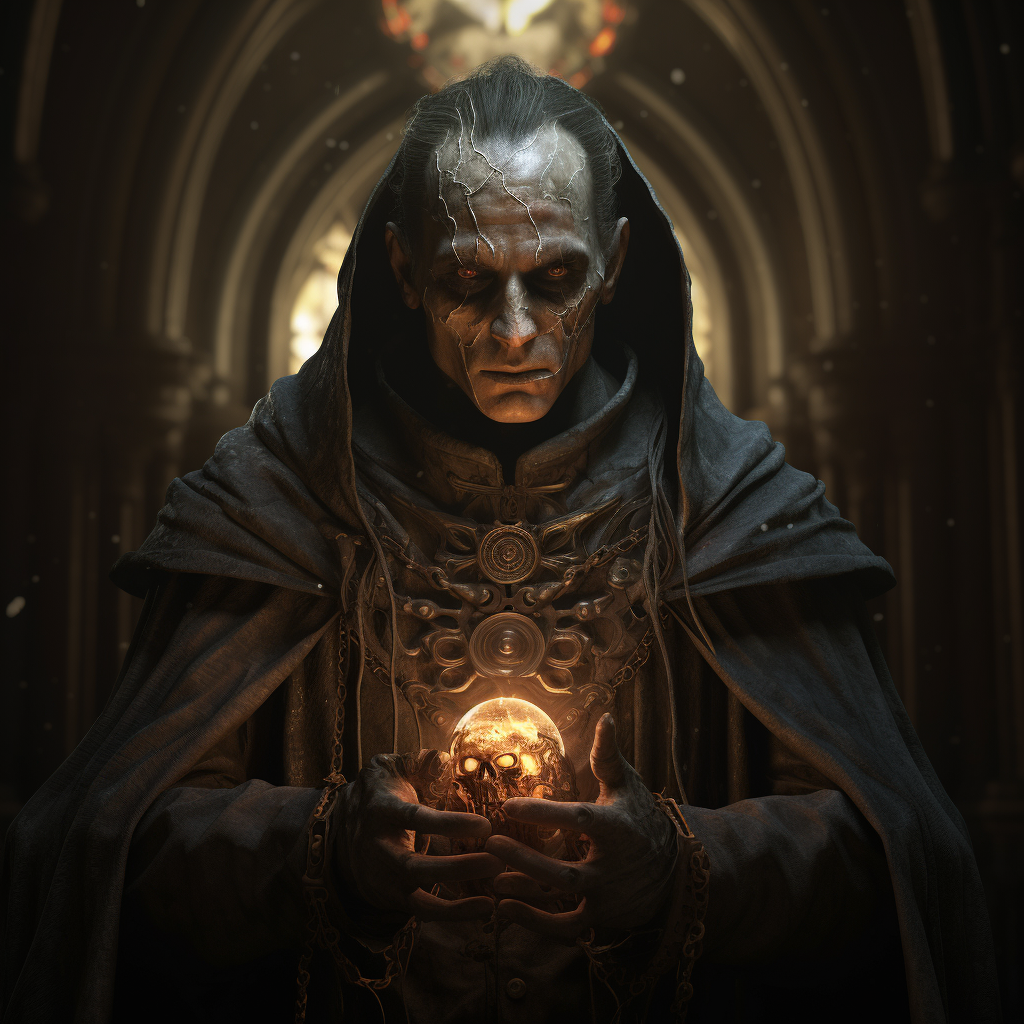 Portrait of a Medieval Fantasy Clerc Exorcist